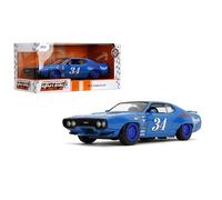 Jada Toys Bigtime Muscle 1:24 1972 Plymouth GTX - Opening Doors, Bonnet, Trunk, Rubber Tyres (Shiny Blue)