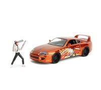 Jada Toys Chainsaw Man Car Toyota Supra 1995 (20 cm) with Chainsaw Man Figure (7 cm) - Model Car with Parts to Open, Metal Toy Set for Fans and Collectors from 8 Years