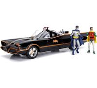 Jada Toys Classic Batmobil 1966 Highly Detailed 1:18 Model Car Including Batman & Robin Figure, Doors, Boot & Bonnet Can Be Opened With wheel, Black