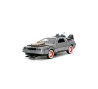 Jada Toys Delorean Back to the Future III Metallic, 1:32 Scale Collectible Model with Hinged Doors Type Seagull Wing, Official Movie Replica for Fans from 8 Years (9332290314R00)