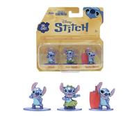 Jada Toys Disney Stitch Figures (Pack of 3) - Set of 3 Collectible Figures from Lilo & Stitch (Stitch, Hula Stitch, Surfer Stitch), Nano Metal Figures for Fans and Children from 8 Years, Each 4 cm