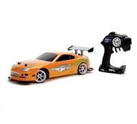 Jada Toys 253209003 Fast & Furious RC 1995 Toyota Supra, Turbo, Drift Wheel Drive, Car, 2 Channel Radio Remote Control, USB Charging Function, 4 Spare Tyres, Includes Batteries, 1:10, Orange