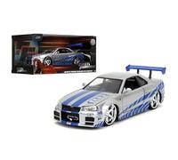 Jada Toys 97158 Nissan 2002 Skyline R34 Fast & Furious die cast car, ['Silver', Blue']