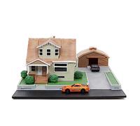 Jada Toys Fast & Furious Nano Hollywood Rides Dom Toretto's House Display Diorama with Two 1.65" Die-Cast Cars, Toys for Kids and Adults