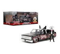 Jada Toys Hollywood Rides 1:24 Scale Die-Cast 1985 Chevy C10 with Tapatio Man Figure - Opening Doors, Detailed Interior, Rubber Tires - Day of The Dead Theme - Collectible for Ages 8+