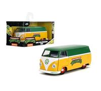 Jada Toys Hollywood Rides TMNT 1961 VW Bus - Die-Cast Model Car - Opening Doors, Detailed Interior - 1:32 Scale Collection - Age 8+, Green & Yellow (Vintage)