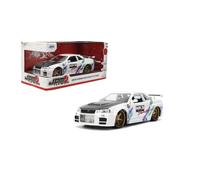 Jada Toys JDM Tuners 1:24 Die-Cast 2002 Nissan Skyline GT-R (R34) Opening Doors Detailed Interior Rubber Tires Collectible for Ages 8+(Glossy