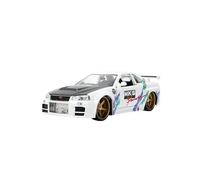 Jada Toys JDM Tuners 1:24 Die-Cast 2002 Nissan Skyline GT-R (R34), Opening Doors, Detailed Interior, Rubber Tyres, Collectible for Children from 8 Years (Gloss White)