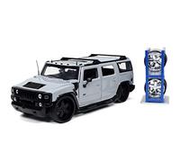Jada Toys Just Trucks 1:24 2003 Hummer H2 with Rack Die-cast Car Grey, Toys for Kids and Adults, 32310