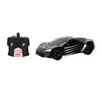 Jada Toys Marvel Black Panther RC Lykan Hypersport, Turbo Function, RC Car, Remote Controlled Car with Remote Control, Forward-Backward, Left-Right, Scale 1:16, USB Charging Function, Black