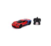 Jada Toys Marvel Spider-Man 2017 Ford GT R/C, 1: 16 Scale with USB Charging, 2.4Ghz & Turbo Boost, Red and Blue