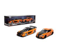Fast and Furious 2 Car Set Hans Mazda RX-7 and Toyota GR Supra 1:32 Jada 32910 Jada Orange One Size