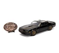 Jada Toys Smokey & Bandit 1977 Pontiac Firebird Toy Car Die-Cast Doors, Boot & Bonnet for Opening Including Collectible Coin, Scale 1:24, Black