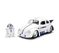 Jada Toys Star Wars Car R2-D2 VW Drag Beetle (Approx. 19 cm) - Metal Model Car in 1:24 Scale with Die-Cast Figure, for Collectors & Children from 8 Years, Officially Licensed