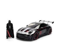 Jada Toys Star Wars Darth Vader Porsche 911 GT3 RS Die-Cast Car 1:24 with Figure, Doors and Bonnet to Open, Freewheel, 19 cm - Black