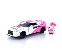 Jada Toys Toyko Speed 1:24 2009 Nissan GT-R R35 Die-cast Car & Hello Kitty Racing Figure, Toys for Kids and Adults
