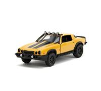 Jada Transformers Rise of The Beast 1:32 1977 Chevy Camaro Bumblebee w/Robot On Chassis Die-Cast Car, Toys for Kids and Adults