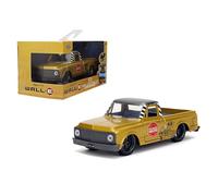 Jada Wall-E / 1972 Chevrolet Cheyenne 1:32 Die-Cast Car, Opening Doors, High Gloss Finish - Ages 8+, Collector's Edition, Yellow
