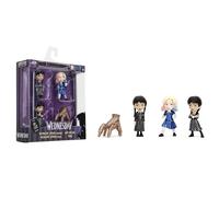 Jada Wednesday 2.5" Metalfigs 4-Pack - Durable Die-Cast Collectible Figurines - Includes Wednesday, Enid, Thing, Morticia - Ages 8+ - Vibrant Color Details, for Collectors & Fans