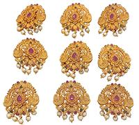 Jadai Hair Pin Wedding Southern Bling Hair Jewelery Choti Jadai Billai Indian Hair pin Hair Decoration,Hair Brooch with Hook Wedding Bridal Jewellery for Women_Model No-6079 A