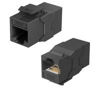 Jadaol 1 Pack RJ45 Cat6 Keystone Couplers, Female to Female Inline Couplers, 10Gbps Patch Cable Extension, UTP Ethernet Lan Coupler, Cat6 Cable Connector for Patch Panel, Wall Plate, Networking, Black