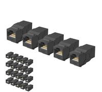 Jadaol 25Pack RJ45 Cat6 Keystone Couplers, Female to Female Inline Couplers, 10Gbps Patch Cable Extension, UTP Ethernet Lan Coupler, Cat6 Cable Connector for Patch Panel, Wall Plate, Networking, Black