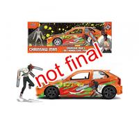 Jada Toys Chainsaw Man Car Toyota Supra 1995 (20 cm) with Chainsaw Man Figure (7 cm) - Model Car with Parts to Open, Metal Toy Set for Fans and Collectors from 8 Years