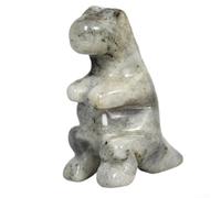 Jade 2 inch dinosaur carving statue made of natural stone gem craft for home office decoration with auspicious symbolism (Labradorite)