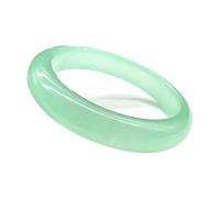 Jade Bangle Bracelet for Women, Feng Shui Good Luck Jewelry with Gift Box & Certificate, Round Stone Bangle, Ideal Birthday Gift for Loved Ones