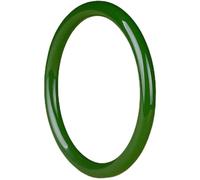 Jade Bangle Bracelet for Women, Genuine Feng Shui Jewelry, Round Design, Includes Jewelry Box, Ideal Birthday Gift