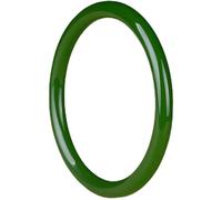 Jade Bangle Bracelet for Women, Genuine Feng Shui Jewelry, Round Design, Includes Jewelry Box, Ideal Birthday Gift