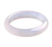 Jade Bangle Bracelet for Women, Good Luck Gift with Box, Genuine Natural White Jade Jewelry Accessory for Wealth and Prosperity