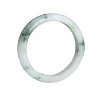 Jade Bangle Bracelet for Women, Green Floating Flowers Good Luck Gifts with Jewelry Box (Green_52mm)