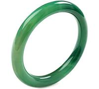 Jade Bangle Bracelets For Women, Classical Chinese Style Ink Green Agate Jade Bangles, Handcrafted Good Luck Jewelry, With Box, 54-64Mm,54Mm