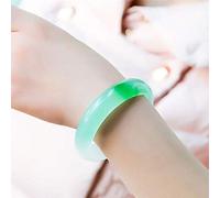 Jade Bangle, Green Jade, Natural A-Grade Green Flower Jade Female Models ice Jade Jade with Box (63mm)