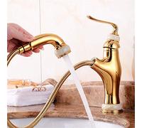 Jade Basin Faucet - All Copper Construction, Single Hole Mixer for Hot & Cold Water, Elegant Spray Head for Bathroom Sink