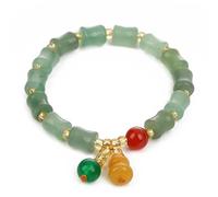 Jade Bracelet for Feng Shui Healing - Wu Lou Gourd Charm Chalcedony royal Jade Bangle for Longevity and Prosperity