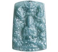 Jade Buddha Necklace, Guan Yin Pendant Necklace, Hand Carved Natural Jadeite Lucky Amulet, Quan Yin Buddha Pendant Necklaces Feng Shui Jewelry Gifts for Women Men