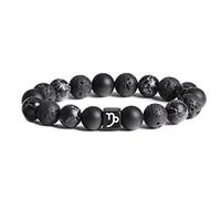 Jade cabbage Zodiac Mens Bracelet 10mm Natural Semi-Precious Gemstone Chakra Bead Bracelet Star Sign Constellation Friendship Prayer Blessing Bracelet for Mens Jewell Gift, Gemstone Stone