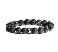 Jade cabbage Zodiac Mens Bracelet 10mm Natural Semi-Precious Gemstone Chakra Bead Bracelet Star Sign Constellation Friendship Prayer Blessing Bracelet for Mens Jewell Gift, 7.3 inches, Gemstone Stone