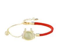Jade Dragon Bracelet Red Cord Feng Shui Wealth Bracelet Pure Silver Parts Talisman for 2024 Chakra Nephrite Jade Bracelet Vacation Jewelry Prosperity Luck Money, 65783105/2115