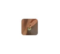 Jade Earrings for Women Green Gemstone Earrings Teardrop Dangle Earings Emerald Huggie Hoop Earring Elegant Jewelry Gifts for Women (A1:Green Hoop)