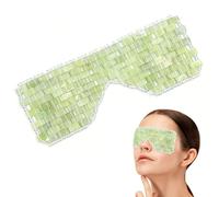 Jade Eye Mask - Natural Jade Stone Cooling Eye Mask- Reusable Gemstone Gemstone Sleeping Mask for Puffy Eyes & Dark Circles Relief - Ice Eye Mask for Headache & Migraine