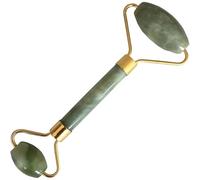Jade Face Roller, Double Headed Stone Facial Roller, Anti-Aging Natural Facial Jade Stone Set Beauty Roller for Rejuvenate Skin & Remove Wrinkles, Self-Care Face Roller Massage Tool For Unisex (Green)