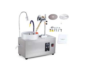 Jade Faceting Machine 180W Variable Speed Polisher for Gemstones, Rocks & Wood Carving. Includes Adjustable Lamp & Grinding Heads. Compact Design for Precision Lapidary Work at Home Workshop.