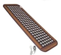 Jade Far Infrared Heating Pad with Tourmaline & Amethyst, Bio Crystal Heat Mat with Smart Controller & Auto Shut Off, for Back Waist Full Body Pain Relief Warm