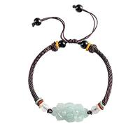 Jade Feng Shui Wealth Fei Cui Auspicious Knots Hand-Woven Espresso Cord Blossom Luxurious Vacation Jewelry /2090, 21213