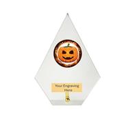 Jade Glass Pumpkin Trophy Award 175mm Idea For Halloween Party Free Engraving -T1119-CL