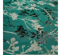 Jade Green Abstract Art Deco Floral Splash Textured Brocade Dress Fabric (Sample (10cm x 10cm), Jade Green/Grey/Black/Metallic Gold 6848)