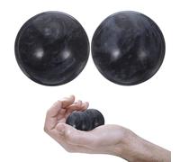 Jade Hand Massage Ball Health Exercise Ball 2 Pcs (Black)